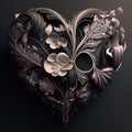 Created illustration valentine heart floral