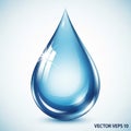Created image features a large glossy blue water droplet against Royalty Free Stock Photo
