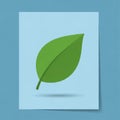 Created image featuring a single, bright green leaf centered Royalty Free Stock Photo