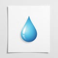 Created image featuring a single large blue water droplet set Royalty Free Stock Photo