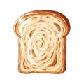 Created image of a single slice of bread with a shiny glossy appearanc Royalty Free Stock Photo