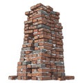 Created image of a tall irregularly stacked tower of red and gray Royalty Free Stock Photo