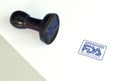 Stamp of FDA approved Registered facility Royalty Free Stock Photo