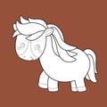 Cute Horse Farm Animal Digital Stamp Royalty Free Stock Photo