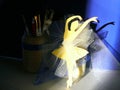 Yellow Paper Ballerina in the Spotlight Media Art