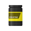 Creatine bottle isolated on white background. Sports nutrition icon container package, fitness supplements. Bodybuilding Royalty Free Stock Photo