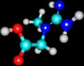 Creatine molecular structure on black