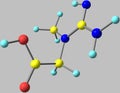 Creatine molecular structure isolated on grey