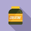 Creatine powder icon flat vector. Nutrition protein