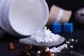 Bottle of creatine monohydrate powder Royalty Free Stock Photo