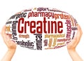 Creatine word cloud hand sphere concept Royalty Free Stock Photo