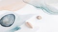 Creating an abstract composition with stones and pastel-colored stains, forming a beautiful and elegant background that enhances Royalty Free Stock Photo