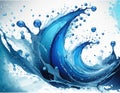 Blue water splash background. Vector illustration eps10. Water splash. AI Royalty Free Stock Photo