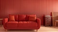 Creating a Cozy Living Room with Stylish Sofa and Red Wall Texture.