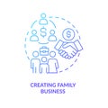 Creating family business blue gradient concept icon