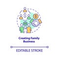 Creating family business concept icon