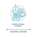 Creating family business turquoise concept icon