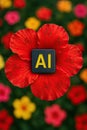 Creating Flowers with Artificial Intelligence Royalty Free Stock Photo