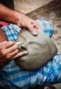 Creating Goddess Durga's head Royalty Free Stock Photo