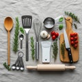 Creating a harmonious combination of textures suitable for cooking preparati Royalty Free Stock Photo