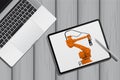 Creating an industrial robot design Royalty Free Stock Photo