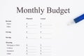 Creating a monthly budget with pen