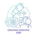 Creating scientific jobs blue gradient concept icon