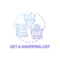 Creating shopping list concept icon Royalty Free Stock Photo