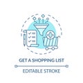 Creating shopping list concept icon Royalty Free Stock Photo