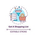 Creating shopping list concept icon Royalty Free Stock Photo