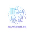 Creating skilled jobs concept icon