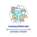 Creating skilled jobs concept icon