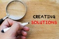 Creating solutions text concept