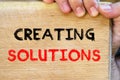 Creating solutions text concept