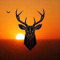 Creating a striking visual contrast between the dark deer silhoue Royalty Free Stock Photo