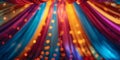 Creating a Vibrant Performance Setting with the Backdrop of a Colorful Circus Tent. Concept Circus Tent, Vibrant Setting, Royalty Free Stock Photo
