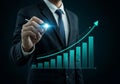 Creating Virtual Growth Chart with Innovative Technology Royalty Free Stock Photo