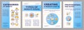 Creating website structure blue brochure template Royalty Free Stock Photo