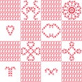 Christmas cherry check candy cane knit seamless repeat pattern in pink, red and white