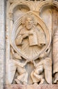 Creation Of Adam and Eve, God the Father relief by Wiligelmo, Modena Cathedral