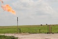 Oil Field Flare. Flaring Methane As An Oil Byproduct Creating Emissions Royalty Free Stock Photo