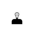 Creation idea brain creative knowledge learning icon isolated on white background