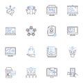 Creation management line icons collection. Ideation, Conception, Innovation, Creativity, Design, Development, Planning