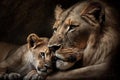 The Creation of Motherly Love between Wild and Lovely Lions. Generative AI