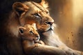 The Creation of Motherly Love between Wild and Lovely Lions. Generative AI