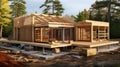 The Creation of Timber Frame Modular Homes. Generative AI