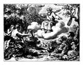 The Creation Of The World - Adam And Eve, Animals, Plants, Vintage Illustration