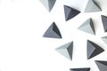 Creative abstract background with black and gray origami pyramids Royalty Free Stock Photo