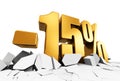 15 percent sale and discount advertisement concept Royalty Free Stock Photo