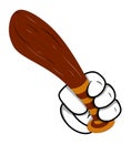 Cartoon Hand Holding Base Bat - Vector Illustration Royalty Free Stock Photo